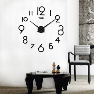 Grande Horloge Murale Moderne 3D <span class=keywords><strong>Mur</strong></span> Horloge avec Miroir Numéros Autocollants pour La Maison Bureau Décorations Cadeau 380010 - Product Image 4