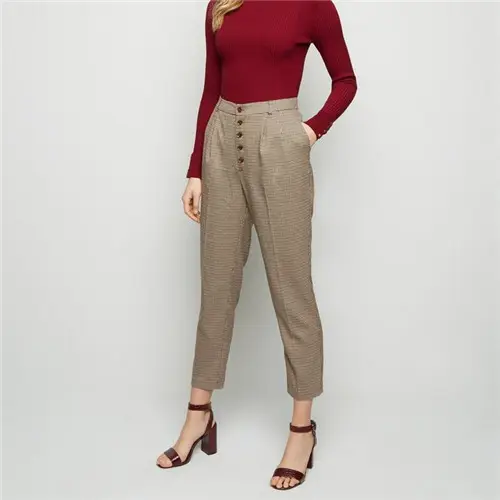 Pantalon décontracté pour femme, taille haute, bas droit avec ceinture, vêtement de bureau, automne