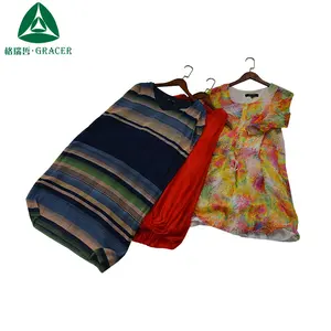 Ropa de Hong Kong usados al por mayor vestido de seda de importación de ropa de segunda mano