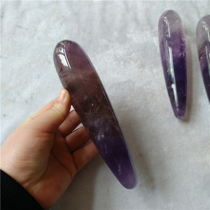 Sichere natürliche Amethyst Quarz Kristall Massage Yoni Zauberstäbe Kristall sexy Dildos Penis - Product Image 3