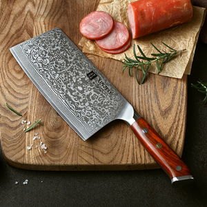 <span class=keywords><strong>Couteau</strong></span> à découper en acier Damas de 7 pouces avec manche en bois de rose de haute qualité, couteaux à légumes <span class=keywords><strong>chinois</strong></span> pour la cuisine - Product Image 2