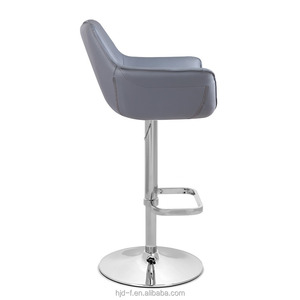<span class=keywords><strong>Grey</strong></span> PU alto barra giratoria taburete sillas cepillado o cromado con armas para Barra de desayuno - Product Image 3