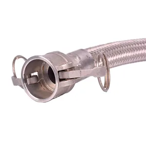 水管软管连接器法兰NPT配件凸轮锁联轴器柔性编织金属不锈钢软管