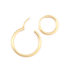 Delle Donne di modo Dei Monili In Acciaio Inox Oro Argento Minimalista Cerchio Del Cerchio Guadagni - Product Image 5