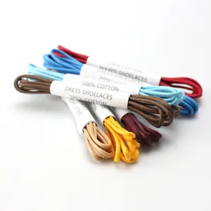 Customized Round Waxed Shoe Lace Leather Shoelaces Sneaker Round Shoe Laces For European Casual Shoes
