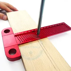 Woodworking Scriber T Type Ruler 160ミリメートルHole Scribing Gauge Aluminum Alloy Measuring Tool