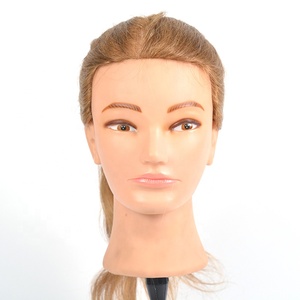 Tête de mannequin femme en cheveux naturels, accessoire de coiffure, outil d'entraînement, vente d'usine, - Product Image 4