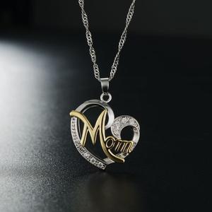 Mamá ama a bebé de calidad superior circón encanto colgante collar de la joyería de Día de las madres regalo - Product Image 6