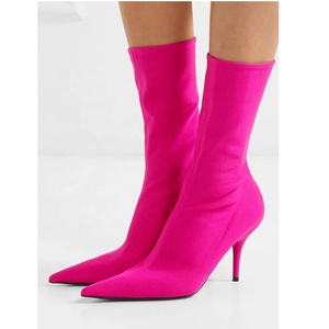 Elegante <span class=keywords><strong>Punta</strong></span> <span class=keywords><strong>A</strong></span> <span class=keywords><strong>Punta</strong></span> scarpe Basse <span class=keywords><strong>Tacco</strong></span> Sottile Lycra Calzino Donna di Avvio - Product Image 3
