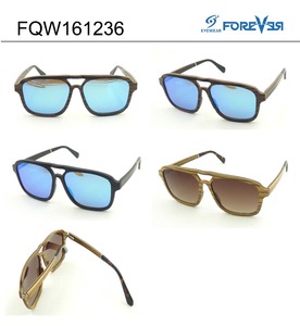 FQW161236 goodsale <span class=keywords><strong>double</strong></span> <span class=keywords><strong>pont</strong></span> lunettes de soleil en bois pour hommes - Product Image 2