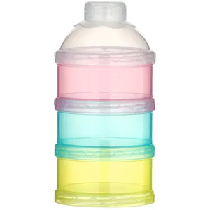 Colorful Food Grade PP 3 Layers Baby Milk Powder Storage Boxmilk container hot milk dispenser