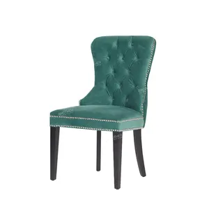 Bleu vert Haute Retour style Européen à manger chaises salle à manger ensemble de meubles
