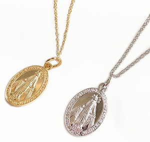 Popular Virgen María imagen Oval de Plata de Ley 925 en forma de COLLAR COLGANTE - Product Image 4