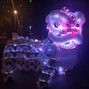 LED Aslan dans kostümü Geleneksel Çin foshan Aslan Dans Işık ile