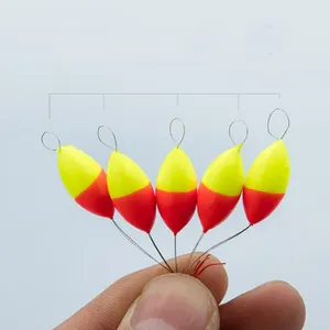 Wholesale cheap red yellow seven-star oval mini foam fishing float ball