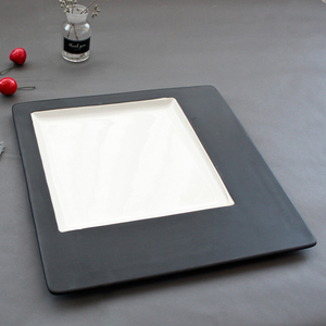 Vaisselle de mariage dessert/serpent/gâteau plateau en porcelaine moderne plat 12.6 pouces carré plateau en céramique - Product Image 3