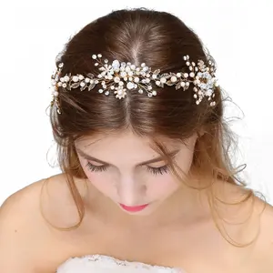Accessoires de vigne pour cheveux, couronne diadème de mariée en perles et strass enveloppé, Vintage et fait à la main, de Style Vintage,