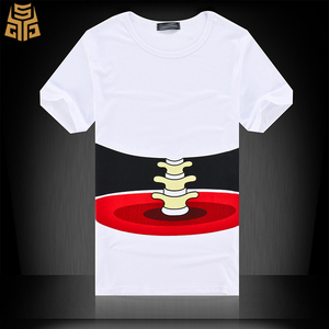 Estilo de <span class=keywords><strong>la</strong></span> <span class=keywords><strong>calle</strong></span> de algodón de cuello redondo tela divertida camiseta para los hombres - Product Image 1