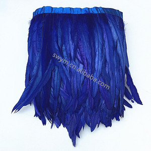 Precio al por mayor teñido pluma <span class=keywords><strong>de</strong></span> gallo recorte Polla Coque pluma <span class=keywords><strong>de</strong></span> la cola Fringe - Product Image 2