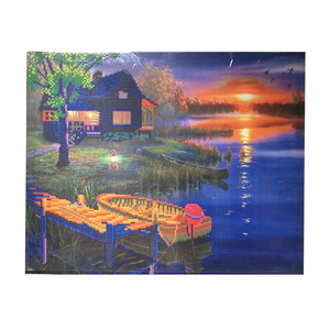 Buenas noches, imágenes de suministro de fábrica al por mayor decoración diamante pintura sobre lienzo Led Diy 3d pintura diaman - Product Image 4