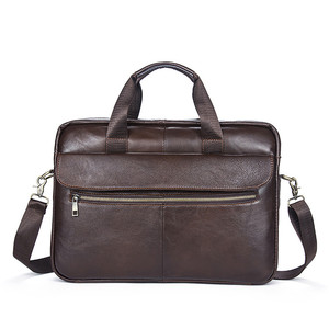 fábrica de cuero de vaca de los hombres bolsas de ordenador portátil maletín bolsos baratos importados de China al por mayor - Product Image 1