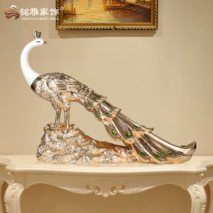 Moderne décoration de la maison en résine grandeur nature paon pièce d'<span class=keywords><strong>art</strong></span> statue sculpture animalière - Product Image 1