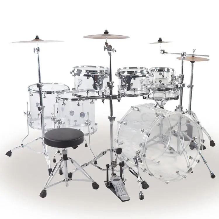 Goede Kwaliteit Muziekinstrument Akoestische Acryl 7 Stuks Drum Set