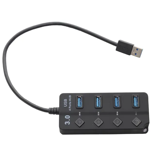 4-Port USB 3.0 Hub con Singolo LED Interruttori di Alimentazione