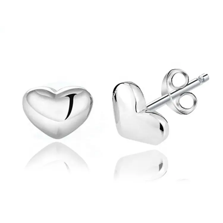 EC06 Designer inspired earrings 925 sterling silver geometric heart stud earrings jewelry