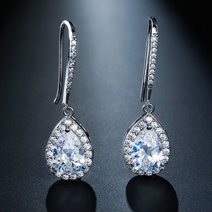RAKOL-pendientes colgantes de boda EP686, de cristal, CZ, circón, de lujo, EP686 - Product Image 3