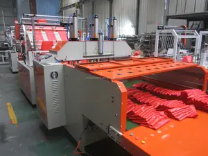 Máquina automática de fabricación de bolsas de compras de seis líneas, fabricación de camisetas