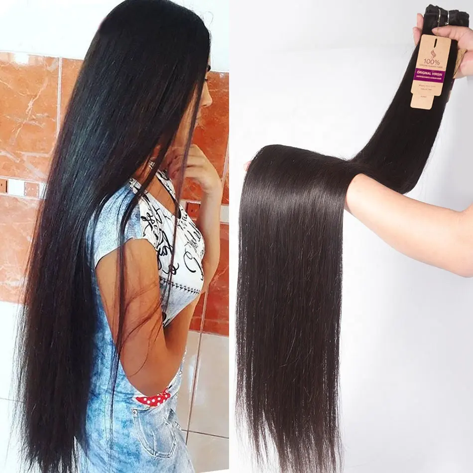CELIE الشعر الطويل 8-40 بوصة مستقيم الشعر حزم غير المجهزة لا الكيميائية الطبيعية البرازيلي العذراء بشرة الانحياز شعرة الإنسان