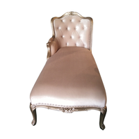 Chaise Longue Victoriana Francesa Antigua con Marco Tallado en Madera para Restaurante, Sala de Estar, Sofá Seccional, 50 Conjuntos, Estilo Europeo