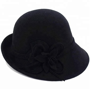 Sombrero de <span class=keywords><strong>lana</strong></span> con lazo para mujer, sombrero de <span class=keywords><strong>lana</strong></span> con lazo, Estilo Vintage, para iglesia, invierno, 100% - Product Image 3