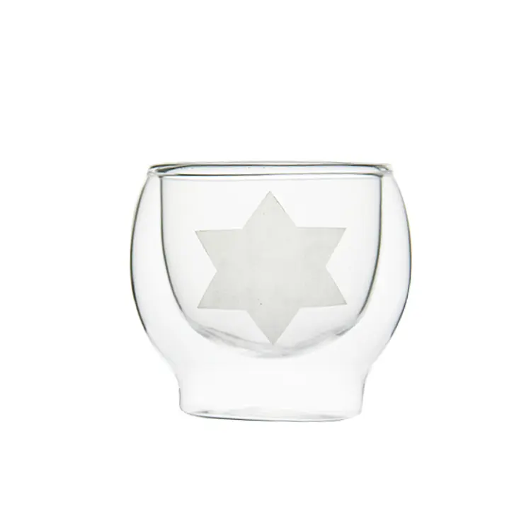 Padrão Hexagonal de alta qualidade parede dupla copo de vidro pirex de vidro canecas de café
