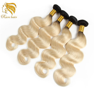 1B613 # <span class=keywords><strong>Miel</strong></span> Platine Blonde Noir Racines Armure de <span class=keywords><strong>Cheveux</strong></span> Humains, vierge Blonde Trame <span class=keywords><strong>Cheveux</strong></span> Faisceaux Avec Fermeture - Product Image 2