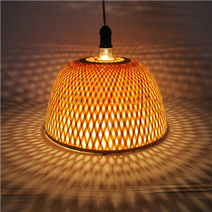 Lámpara colgante decorativa para interiores de alta calidad, pantalla de ratán con patrón pulido chino moderno, artesanía de bambú directa de fábrica - Product Image 5