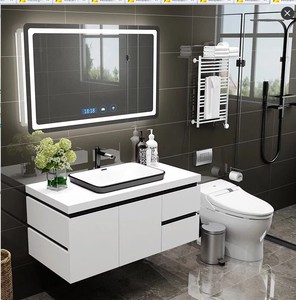 Tocador iluminado de lujo espejo de maquillaje dormitorio tocador de baño con música Altavoz Bluetooth, tocador de espejo de baño - Product Image 4