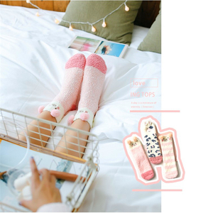 Wholesale coral fleece <strong>custom</strong> <strong>warm</strong> <strong>fuzzy</strong> <strong>socks</strong> and soft women <strong>socks</strong> disposable snagging resistance - Product Image 6