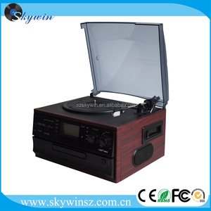 Retro Vintage di Legno Fonografo Giradischi <span class=keywords><strong>CD</strong></span> Record <span class=keywords><strong>Cassette</strong></span> <span class=keywords><strong>Radio</strong></span> Player - Product Image 6