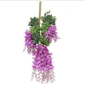 <span class=keywords><strong>Fleurs</strong></span> artificielles de glycine en tissu réaliste faites à la main pour la décoration de mariage - Product Image 5