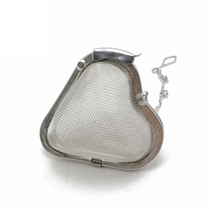 Infuseur à thé en maille en acier inoxydable, en forme de cœur, avec chaîne, nouveauté - Product Image 1