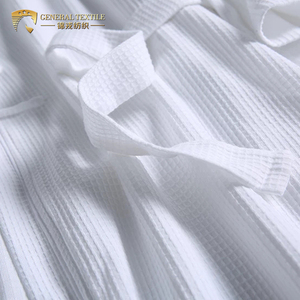 Barato blanco <span class=keywords><strong>Kimono</strong></span> de algodón Waffle <span class=keywords><strong>bata</strong></span> de baño para hombres y mujeres - Product Image 5