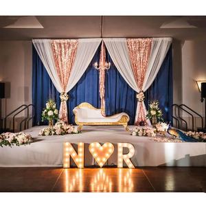 <span class=keywords><strong>Rideau</strong></span> en soie glacée et à <span class=keywords><strong>paillettes</strong></span>, décor de fond pour fête prénatale, offre spéciale, nouvelle collection - Product Image 3