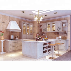 2018 Nuovo Design Moderno Stile Grigio Colore Dipinto In Legno Massiccio Armadio Da <span class=keywords><strong>Cucina</strong></span> Modulare Mobili - Product Image 1