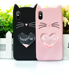 Arenas Movedizas de Gel de silicona gato de la suerte hermosa caja del teléfono para iPhone X - Product Image 6