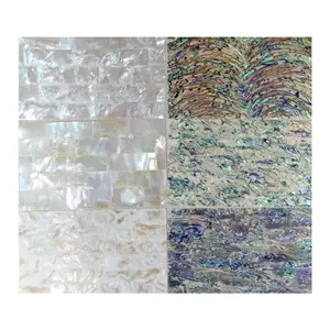 Preto brilhante Folha de Folha de Mosaico Abalone Shell/Branco de Papel Para a Decoração Home/Artesanato