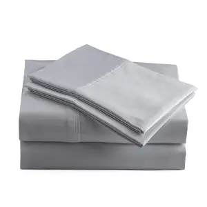 Home Linen 600 Thread Count 100% Cotton Sheets, White Queen Sheets 4 Piece Cotton Bed Sheet Set