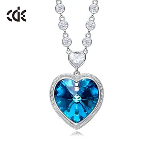 Luxury Fashion Jewelry Sapphire Titanic Heart Of The Ocean Necklace Of Love