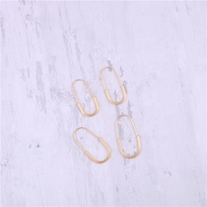 Luxury Women Stainless Steel Oval <strong>Safety</strong> <strong>Pin</strong> Boha Magnetic Plain Hoop <strong>Earrings</strong> - Product Image 4